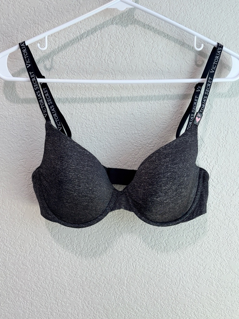 NWT T-Shirt Lightly Lined Demi Underwire Bra Gray Women’s Size 34C
